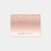 White Rose Gold Glitter Glitzy Sparkle Post-it® Notes (Voorkant)