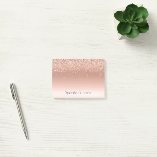 White Rose Gold Glitter Glitzy Sparkle Post-it® Notes (Kantoor)