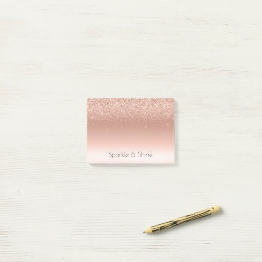 White Rose Gold Glitter Glitzy Sparkle      Post-it® Notes (Op bureau)