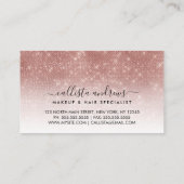 White Rose Gold Glitter Ombre Make-up Hair Salon Visitekaartje (Achterkant)