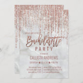 White Rose Gold Glitter Pearl Marble Bachelorette Kaart (Voorkant / Achterkant)
