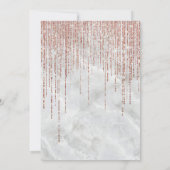 White Rose Gold Glitter Pearl Marble Sweet 16 Kaart (Achterkant)