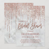 White Rose Gold Glitter Pearl Marble Vrijgezellenf Kaart (Voorkant / Achterkant)