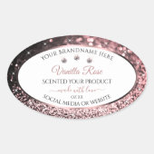 White Rose Gold Glitter Product Labels Rhinestones (Voorkant)