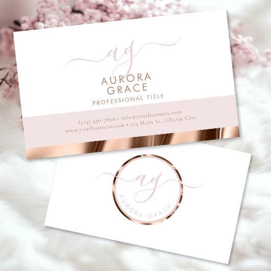 White Rose Gold Grace Visitekaartje