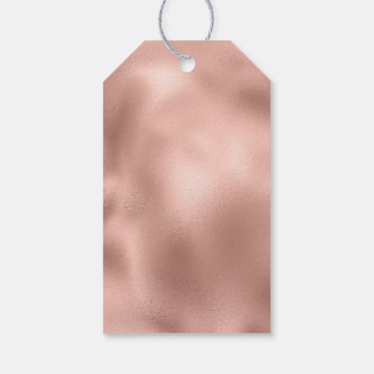 White Rose Gold Merry Christmas Tree Cadeaulabel (Achterkant)