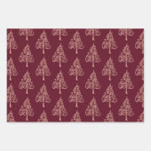 White Rose Gold Merry Christmas Tree Inpakpapier Vel (Voorkant 3)