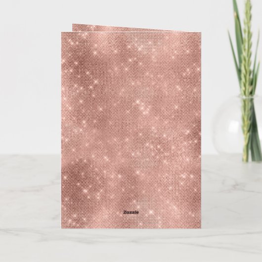 White Rose Gold Merry Christmas Tree Kaart (Achterkant)