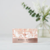 White Rose Gold Metallic Marble Consultant Busines Visitekaartje (Staand voorkant)