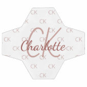 White rose gold monogram initial name girl voetbal (Enkel)