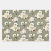 White Rose Gold Romantic Floral Inpakpapier Vel (Voorkant 2)