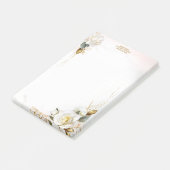 White Rose Gold Romantic Floral Stationery Post-it® Notes (Schuin)