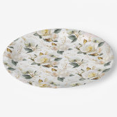 White Rose Gold Romantic Floral Wedding Papieren Bordje (Gekanteld)