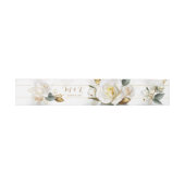 White Rose Gold Romantic Floral Wedding Uitnodigingen Wikkel (Vlak)