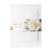 White Rose Gold Romantic Floral Wedding Uitnodigingen Wikkel (Voorkant Voorbeeld)
