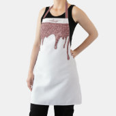 White Rose Gold Sparkle Glitter Druppels Gepersona Schort (Insitu)