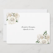 White Rose Gold Trim Elegante bruiloft repetitie Kaart (Achterkant)