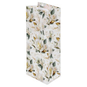 White Rose Gold Wedding Wijn Cadeautas (Achterkant Gekanteld)