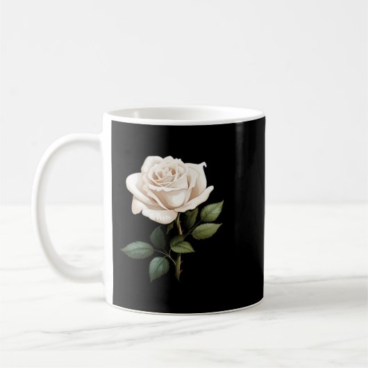 White Rose Graphic Koffiemok (Links)
