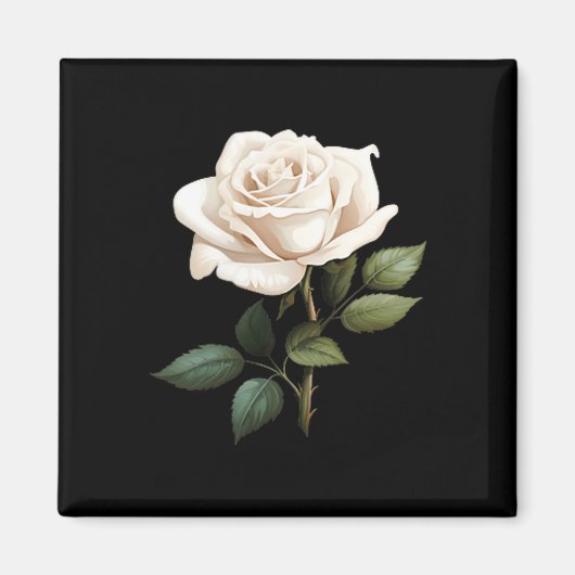 White Rose Graphic  Magneet (Voorkant)