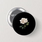 White Rose Graphic Ronde Button 5,7 Cm (Voorkant /achterkant)
