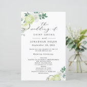 White Rose Green and White Floral Programs (Staand voorkant)