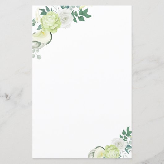 White Rose Green and White Floral Programs (Achterkant)