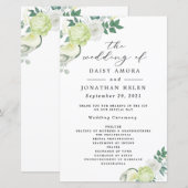 White Rose Green and White Floral Programs (Voorkant / Achterkant)