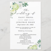 White Rose Green and White Floral Programs (Voorkant)