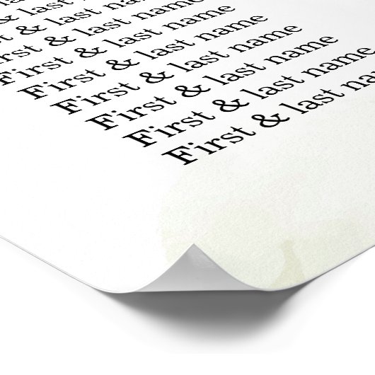 White Rose Green and White Floral Wedding Poster (Hoek)