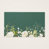 White Rose Green Floral Baby shower Diaper Raffle Visitekaartje (Achterkant)