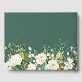 White Rose Greenery Bloemen Goud Tekst Trouwen Gastenboek (Achterkant)