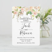 White Rose Greenery Gender onthulling Baby shower Kaart (Staand voorkant)