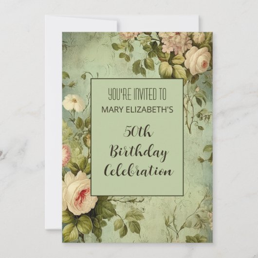 White Rose Greenery verjaardagsfeestje Kaart (Voorkant)