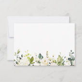 White Rose Greenery Wedding Rsvp Reply Kaart (Achterkant)