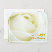 White Rose Happy Birthday Briefkaart (Voorkant / Achterkant)