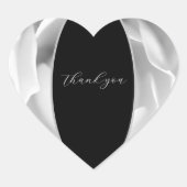 White Rose Heart | Elegante Bloemendesign Hart Sticker (Voorkant)