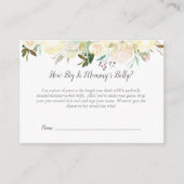 White Rose Hoe groot is mam's buik Baby shower spe Informatiekaartje (Voorkant)