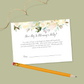 White Rose Hoe groot is mam's buik Baby shower spe Informatiekaartje