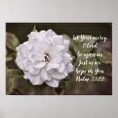 White Rose Hope Scripting Art Print (Voorkant)