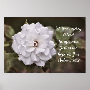 White Rose Hope Scripting Art Print