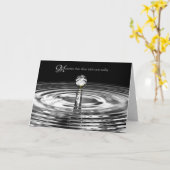 White Rose in Water Droplet Sympathie Kaart (Gele Bloem)