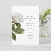 White Rose Invitation Kaart (Staand voorkant)