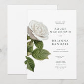 White Rose Invitation Kaart (Voorkant / Achterkant)