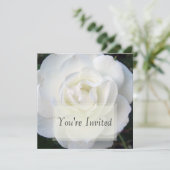 White Rose Invitations Kaart (Staand voorkant)