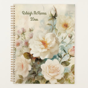 White Rose Junk Journal Stijl Illustratie Classic Planner