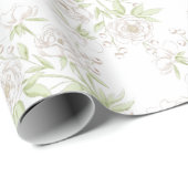 White Rose Klassieke Bruiloft Cadeaupapier (Rol Hoek)