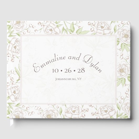 White Rose Klassieke Bruiloft Gastenboek (Voorkant)