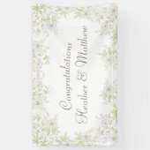 White Rose Klassieke Bruiloft Spandoek (Verticaal)