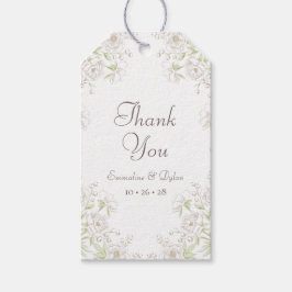 White Rose Klassieke Trouw Cadeaulabel